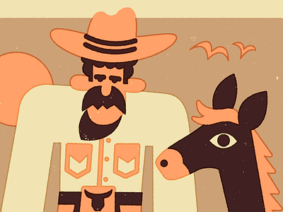 A man and his horse 🐎 art character cool cowboy fun horse illustration neat texture vector