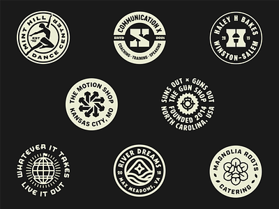 Badge Collection 1 brand identity branding design identity logo logo design mark thick lines