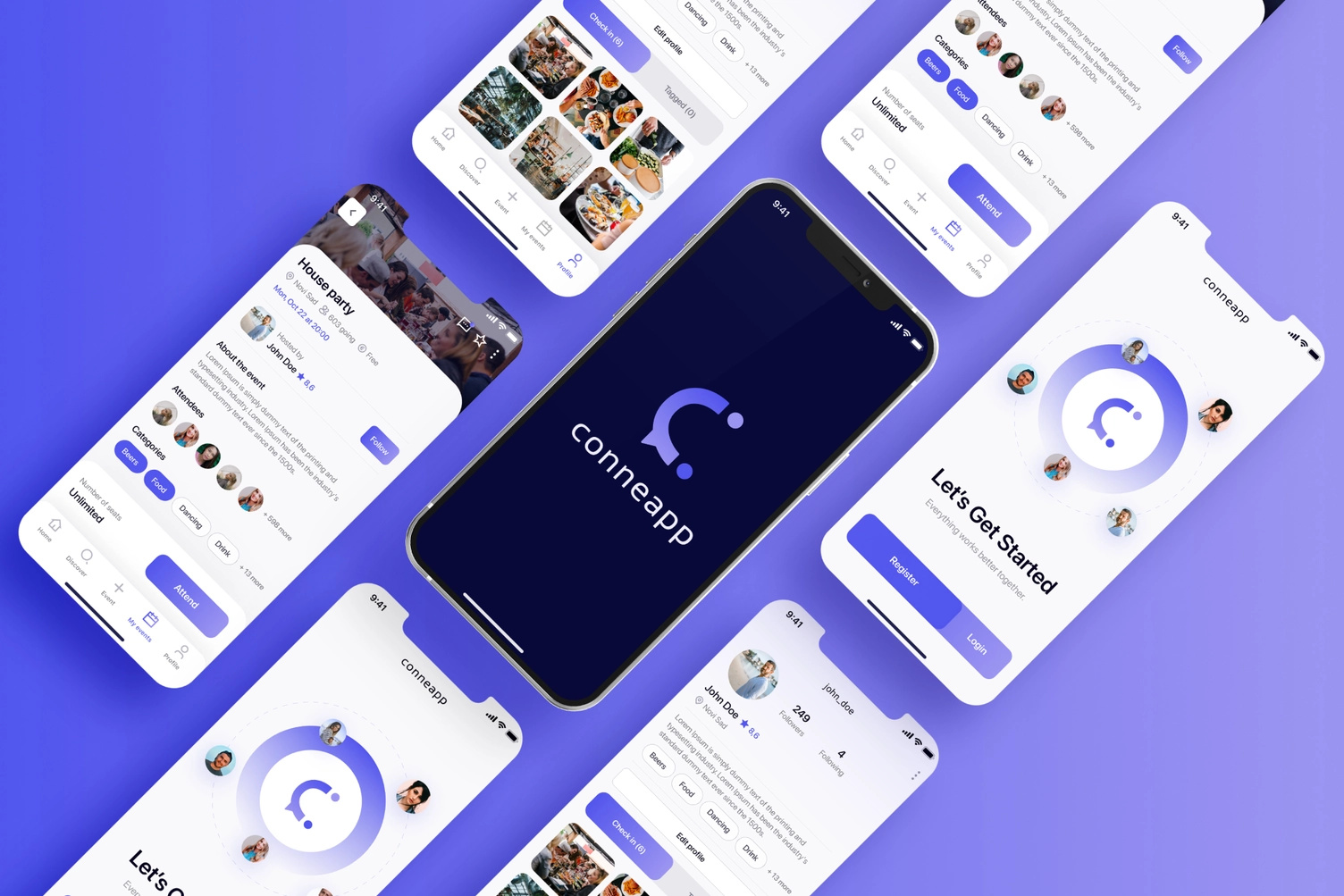 eventApp - iOS Design aleksandarilic app appdesign applicationdesign design eventapp eventappdesign ios iosapp iosdesign logo mobileapp mobiledesign product ui uidesign uiux ux uxdesign