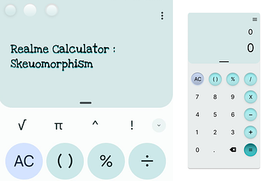 Realme Calculator UI with Skeuomorphism app branding design graphic design illustration typography ui
