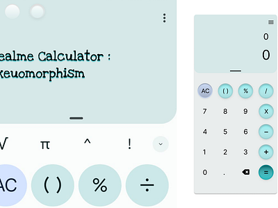 Realme Calculator UI with Skeuomorphism app branding design graphic design illustration typography ui