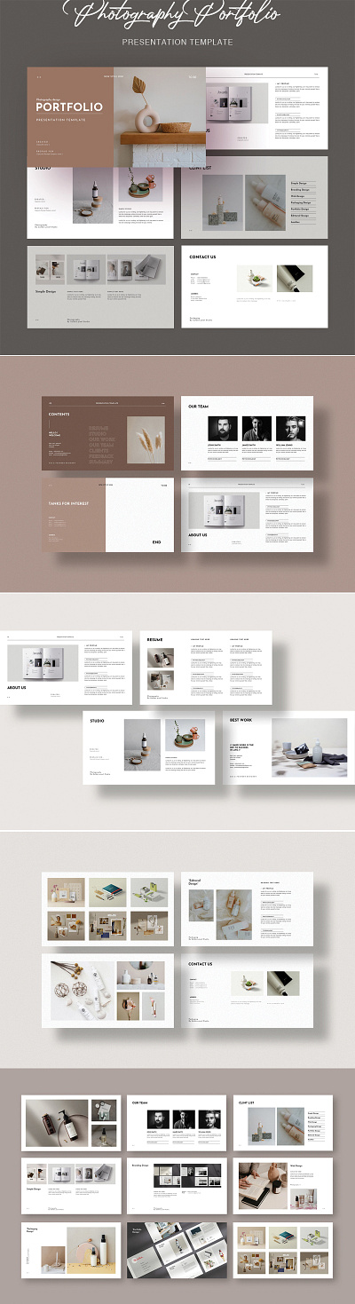 Portfolio Presentation Template brand branding clean corporate design graphic design guideline illustration logo minimal modern multipurpose photography portfolio presentation simple template vector