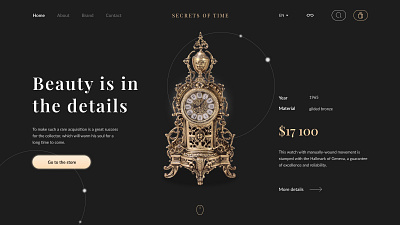 "Secrets of time" website design branding design e commerce home page ui ux web design webdesign website