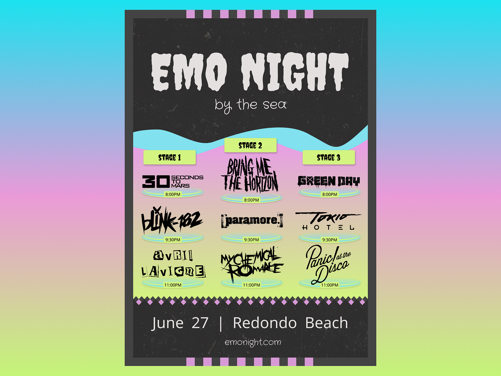 emo night poster by Valerie on Dribbble