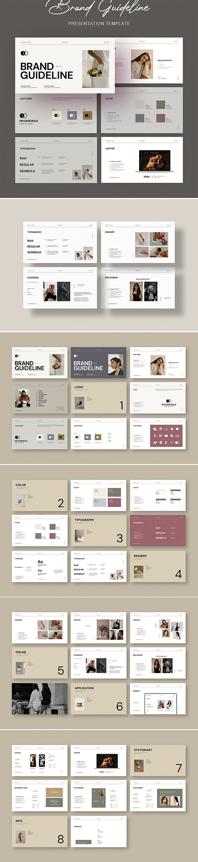 Brand Guideline Presentation Template brand branding corporate design guide guideline minimal modern multipurpose presentation simple template