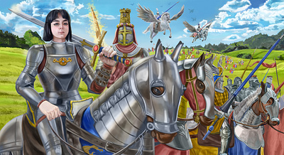Repanse de Lyonesse Arrival Fan Art ⚔️ armadura armor army cavalry chivalry fan art fantasy fantasy art illustration knights photoshop warhammer