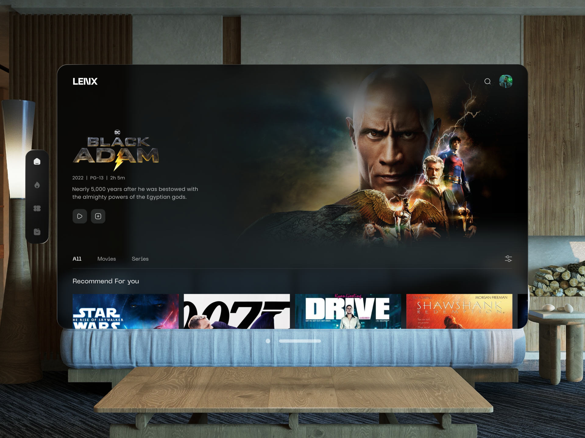 Spatial Design for Streaming Movies ai animation app interaction movies product spatial ui ux vr