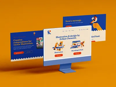 Personal Website bird birds illustration illustration design layout personal brand personal website portfolio primary colors shop squarespace web design website
