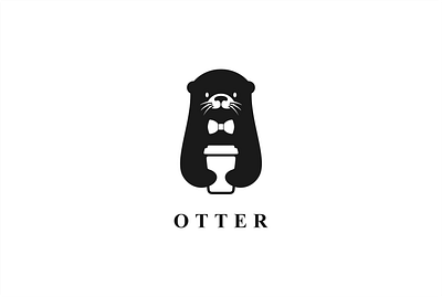 Otter and Coffee Cup Logo Design animal drink flat food graphic design illustration logo minimalist otter restaurant silhouette simple