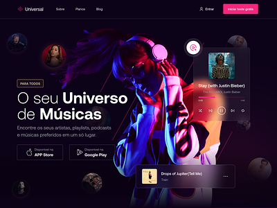 Universal - Music Landing Page album band landing landing page music music landingpage music platform music website player ui design webdesign