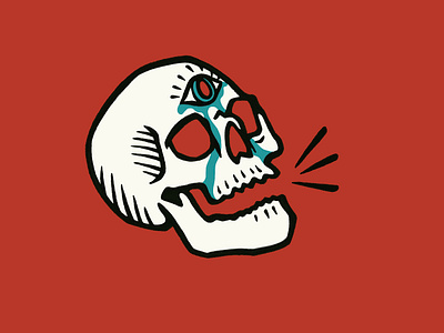 Unspeakable bones branding illustration logo orange procreate skull