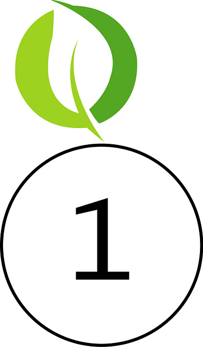 Leaf Design With Number 1 design leaf number