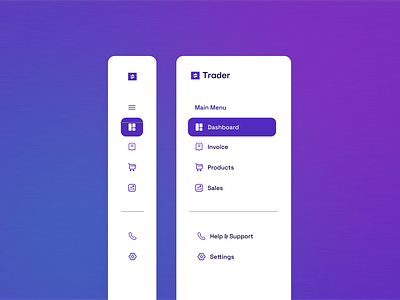 Trader - Dashboard Menu dashboard menu design product design user interface design