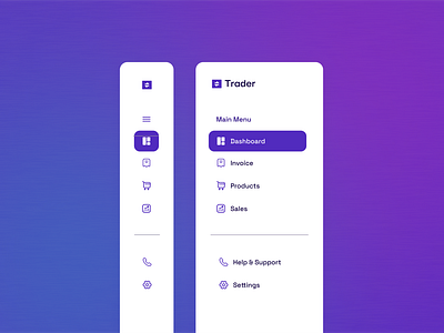 Trader - Dashboard Menu by Edwin Anthony on Dribbble