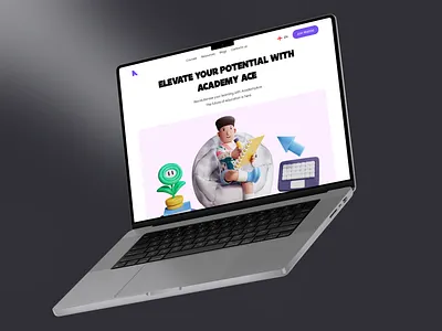 AcademyAce - Educational Platform 3d 3d character app b blender branding design graphic design illustration learning logo mobile app motion graphics typography ui ux vector website