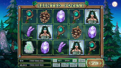 Haunted Forest Elements Win Animation 3d animation bonus bonusanimation casinogames casinoslot classicslot classicsymbols design graphic design illustration motion graphics ui