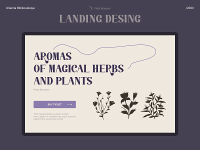 Landing page for Plant Museum design ui ux web design website
