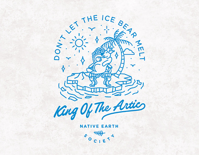 King Of The Artic 🐻‍❄️ artic badge branding creative design graphic design ice identity illustration logo logo design melt polar bear print screen print typography