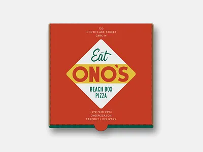 Ono's Beach Box Pizza branding classic design gary graphic design illustration italian logo packaging pizza restaurant typography visual identity