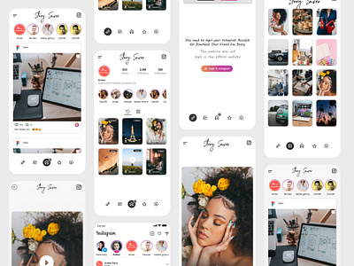 Insta Saver IOS Mobile UI Kit insta saver ios mobile ui kit insta stroy instagram post instagram stroy ios kit ui ui kit