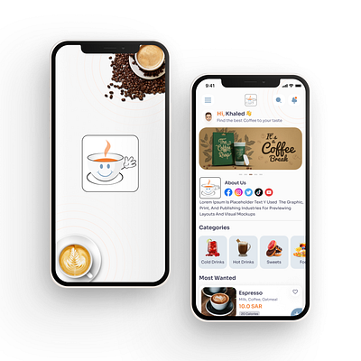 Coffee App app design figma logo ui ux