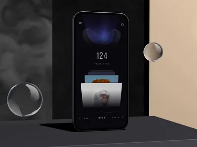 Crypto Wallet – NFT Home Screen android animation app application blockchain crypto cryptocurrency defi design interface ios iphone mobile nft nfts ui ux wallet web 3 web3