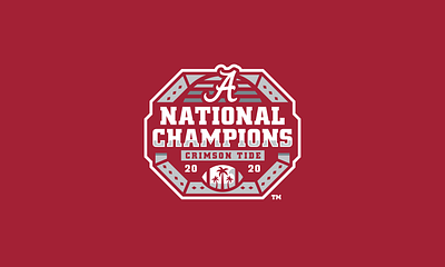 Official Logo for the 2020 Football National Champions badge branding design football graphic design logo logo design national champions sports sports logo typography vector