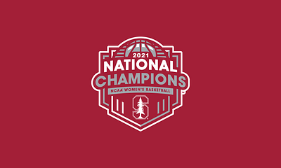 Official Logo for the 2021 Women's Basketball National Champions branding design graphic design logo logo design national champions sports sports logo stanford typography vector