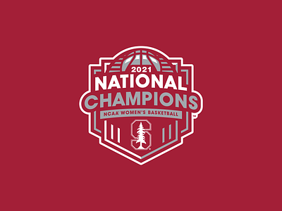 Official Logo for the 2021 Women's Basketball National Champions branding design graphic design logo logo design national champions sports sports logo stanford typography vector