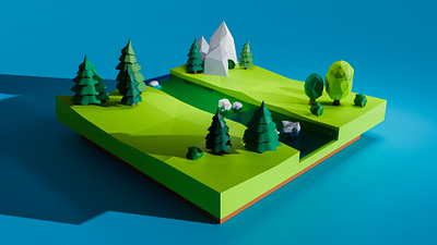 3D Modelling Forest 3d 3danimation 3disometric 3dmodelling 3drender animation design