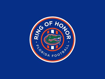 Official Logo for Florida's Ring of Honor branding design florida football florida gators logo logo badge logo design ring of honor sports typography vector