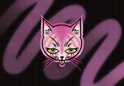 Pink kitty begginer cat cute illustration ipad pink procreate sticker