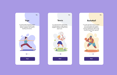 UX/UI design of the simple sport mobile application activity app application beginner branding challenge creativity design dribbble figma illustration simple sport ui ux