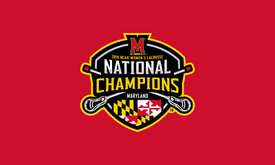 Official Logo for the 2019 Women's Lacrosse National Champions badge branding design graphic design lacrosse logo maryland national champions sports sports logo typography