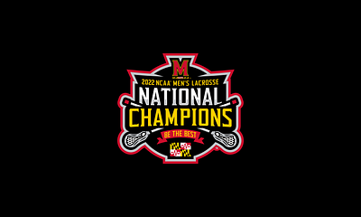 Official Logo for the 2022 Men's Lacrosse National Champions branding champions design graphic design lacrosse logo logo design maryland national champions sports sports badge typography vector