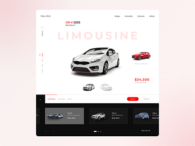 Mave-Rick Car Catalogue Page car catalog car web ui design landing page services ui ui design uiux web design