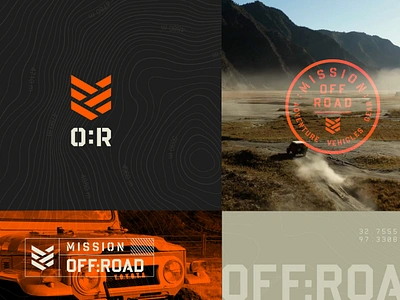 Mission Off:Road 4x4 adventure badge branding channel design geometric logo mark off road thicklines vector