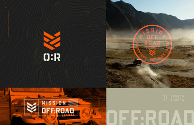 Mission Off:Road 4x4 adventure badge branding channel design geometric logo mark off road thicklines vector