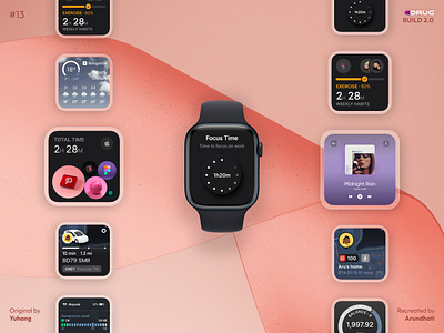 Apple watch widgets apple apple watch build design designdrug figma finance fitness health interface mockup music productivity recreate services smart watch sound ui weather widgets