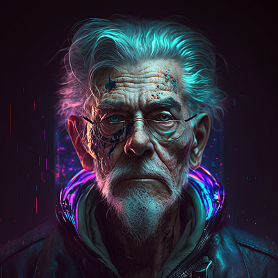 000135 design graphic design illustration lights old man tech vector