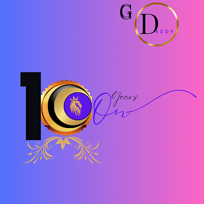 Happy GO DADDY 10 Years Anniversary logo design