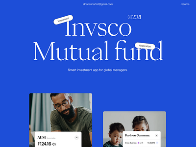 Invesco Mutual Fund - Distributor portal app application dashboard design fund investment minimal money mutual ui ux
