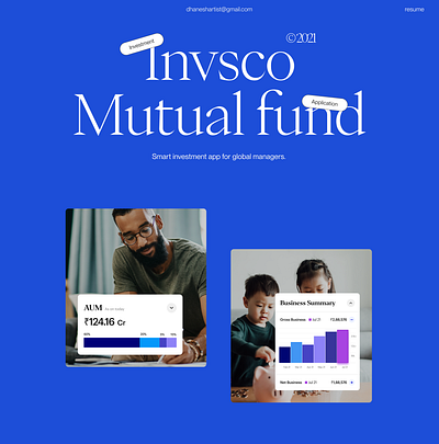 Invesco Mutual Fund - Distributor portal app application dashboard design fund investment minimal money mutual ui ux