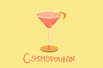 Cosmopolitan bar bar cart cocktail cosmo cosmopolitan design graphic design hand illustrated hand illustration hand lettered hand lettering illustration illustrator typography