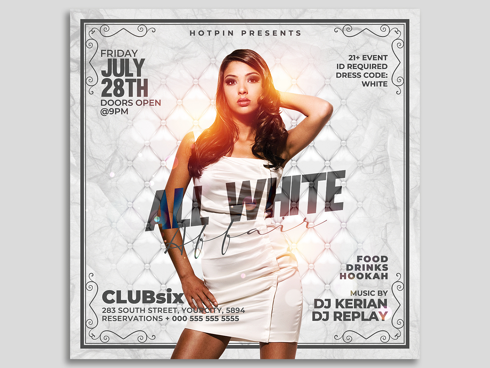 All White Party Flyer Template by Hotpin on Dribbble