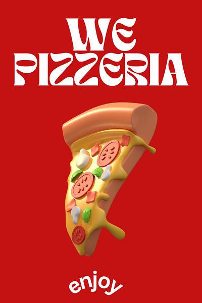 Pizzeria branding 3d animation branding graphic design logo ui
