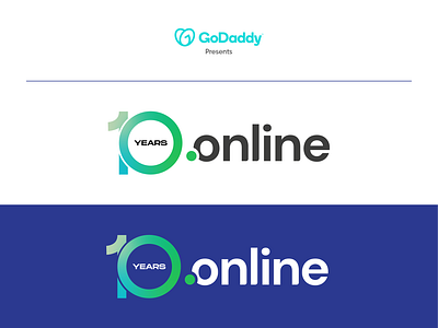 Online 10 years Anniversary animation anniversary blue godaddy graphic design green logo motion graphics years