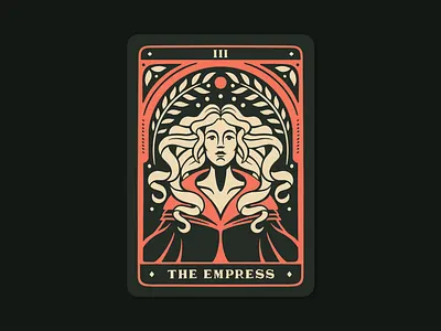 The Empress dark green design empress girl green illustration procreate tarot tarot card woman