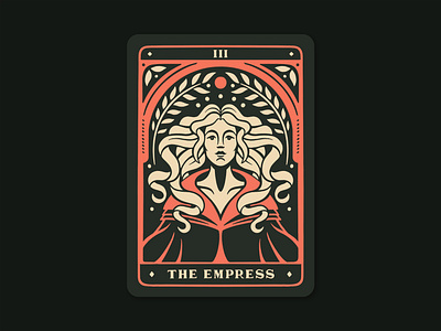 The Empress dark green design empress girl green illustration procreate tarot tarot card woman