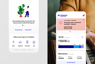 Invesco Mutual Fund - Distributor portal app application design financial fund investment investor minimal money mutual portal ui ux